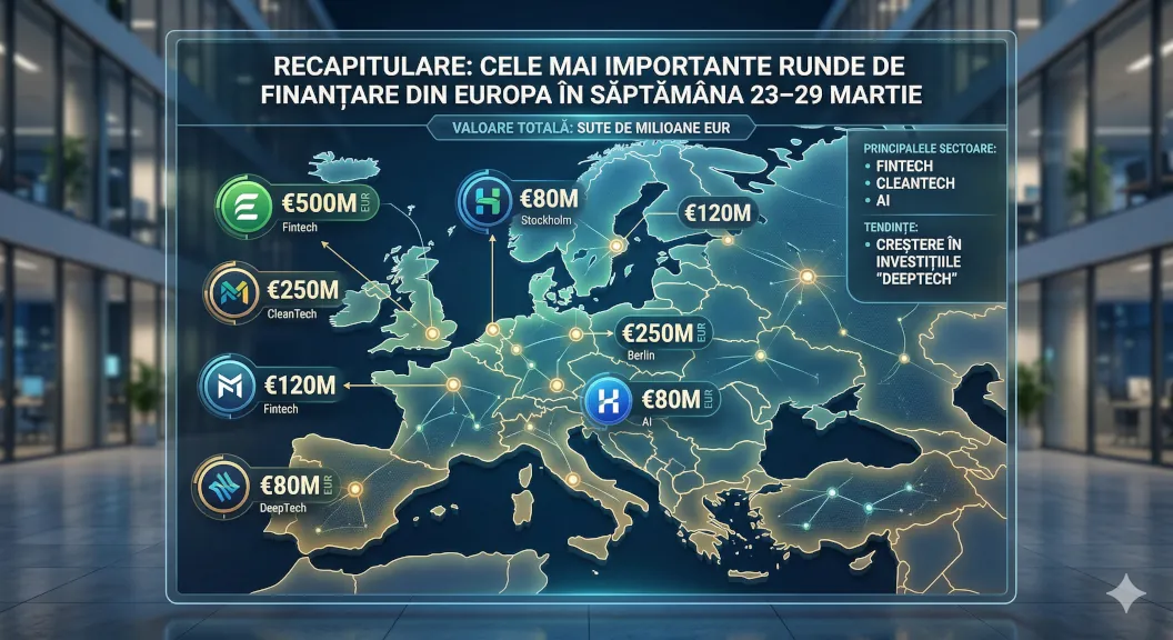 Recapitulare: Cele mai importante runde de finanțare din Europa în săptămâna 23–29 martie