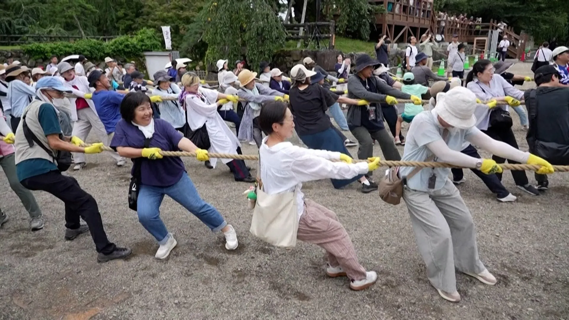 Mii de japonezi au tras castelul istoric Hirosaki înapoi la locul său original