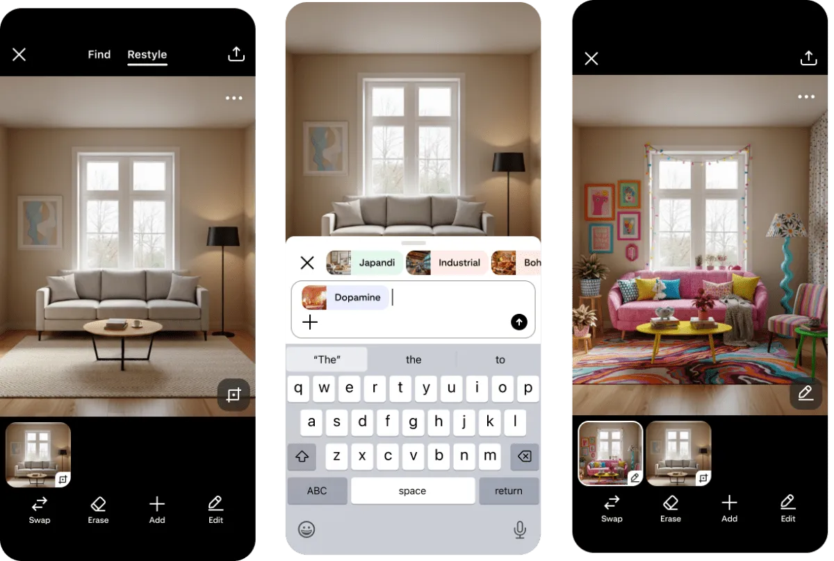 Pinterest lansează „Restyle”: funcția AI care îți redesenează camera exact cum visezi